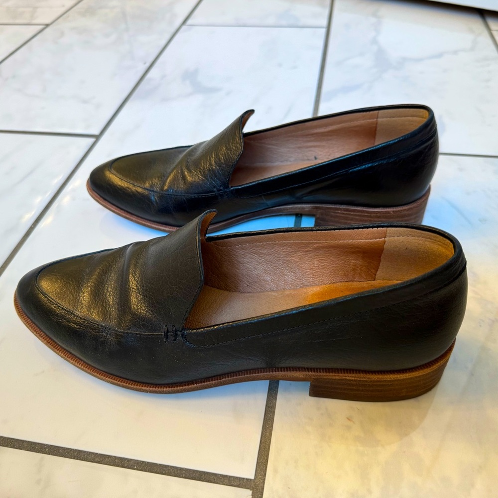Madewell Black Leather Loafers Sz. 7.5